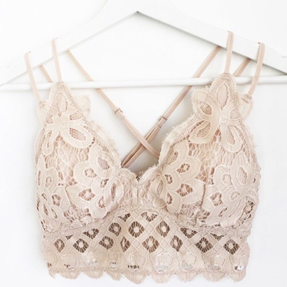 Other - SOLD OUT . Nude Crochet Lace Scalloped Bralette